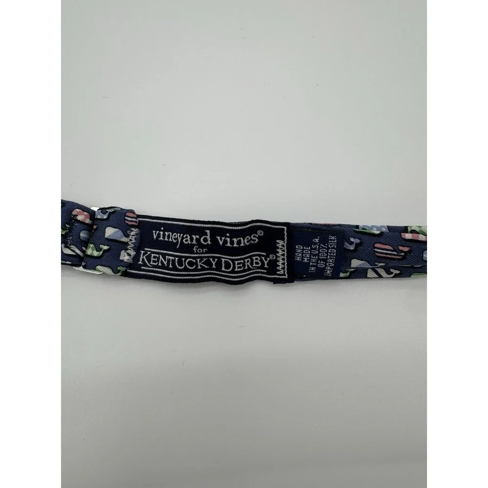 Vineyard Vines Kentucky Derby Bow Tie Blue Silk Hand Tied Adjustable USA